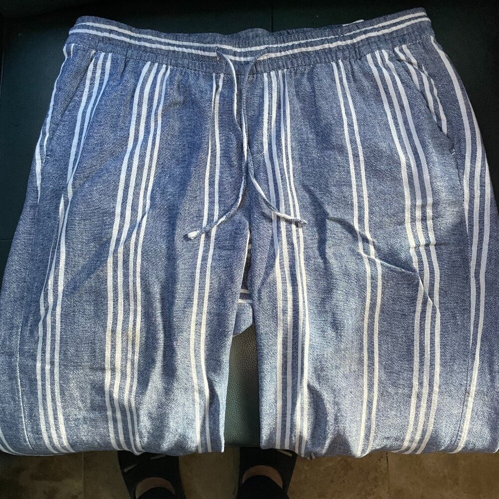 Linen blend pants. Large.